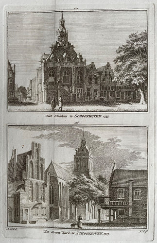 Schoonhoven Twee gezichten op een blad - H Spilman - ca. 1750