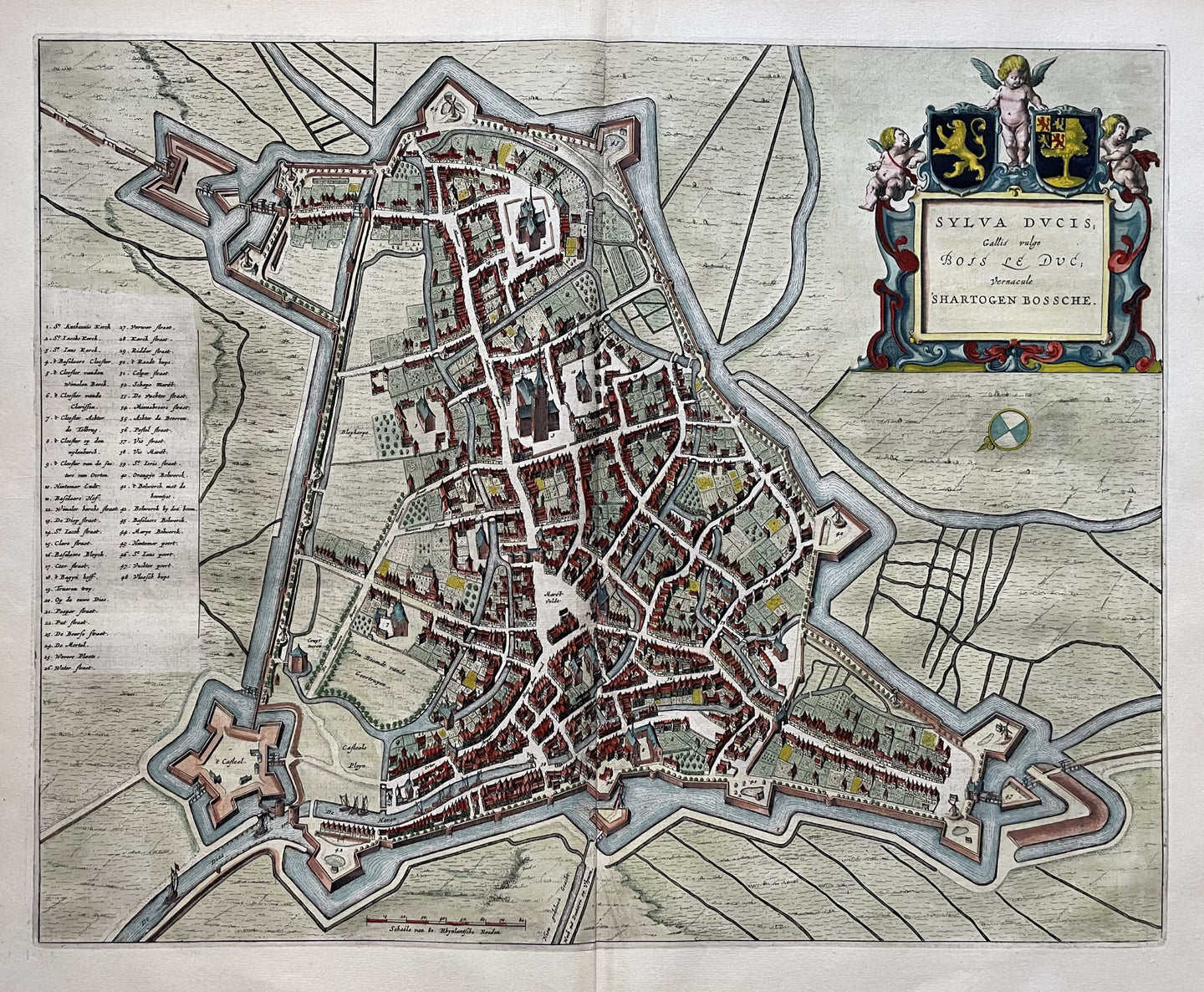 Den Bosch Stadsplattegrond in vogelvluchtperspectief 's-Hertogenbosch - J Blaeu - 1649