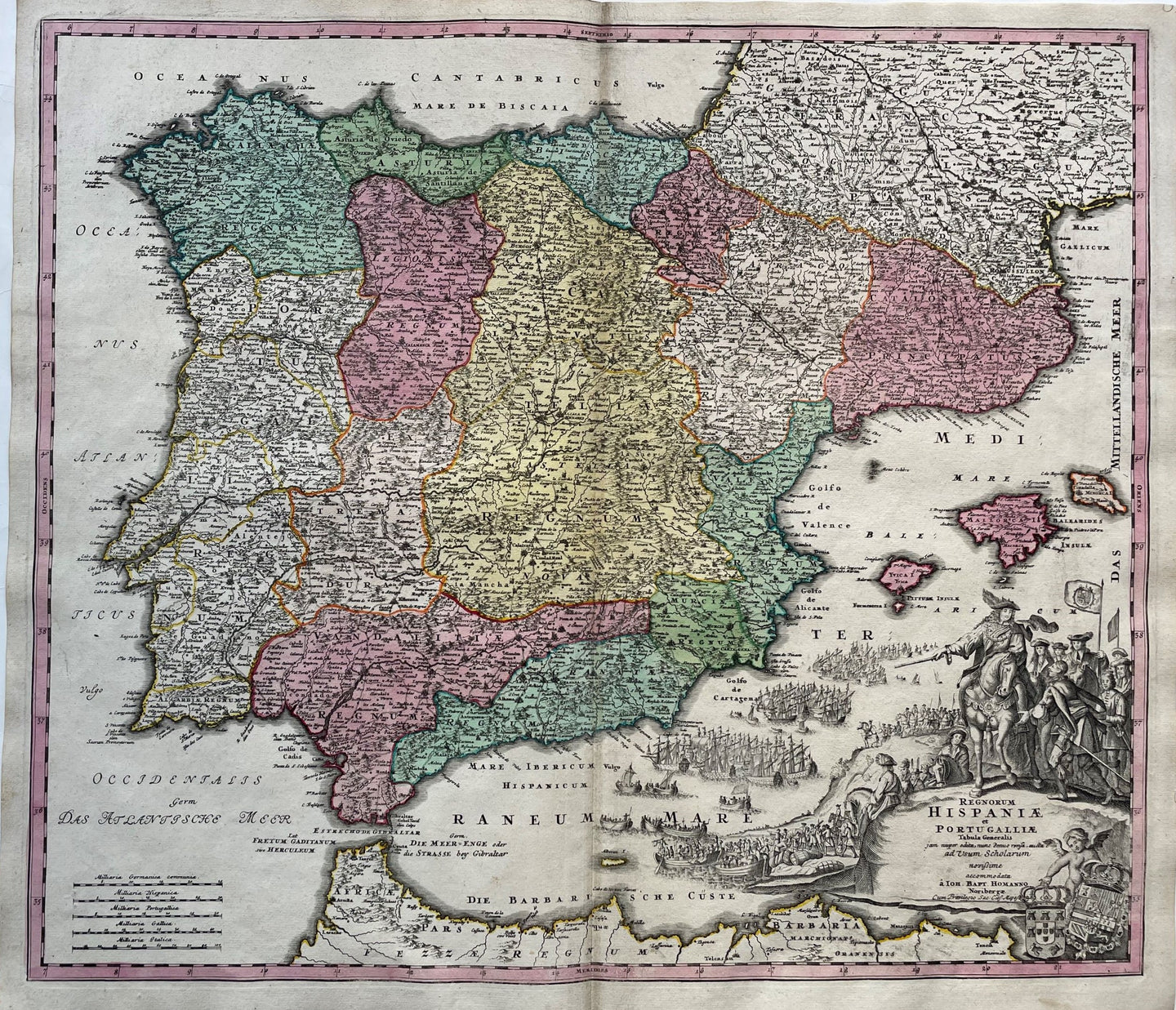 Spanje en Portugal - JB Homann - ca. 1730