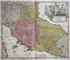 Italië Toscane Italy Tuscany State of the Church - JB Homann - circa 1720