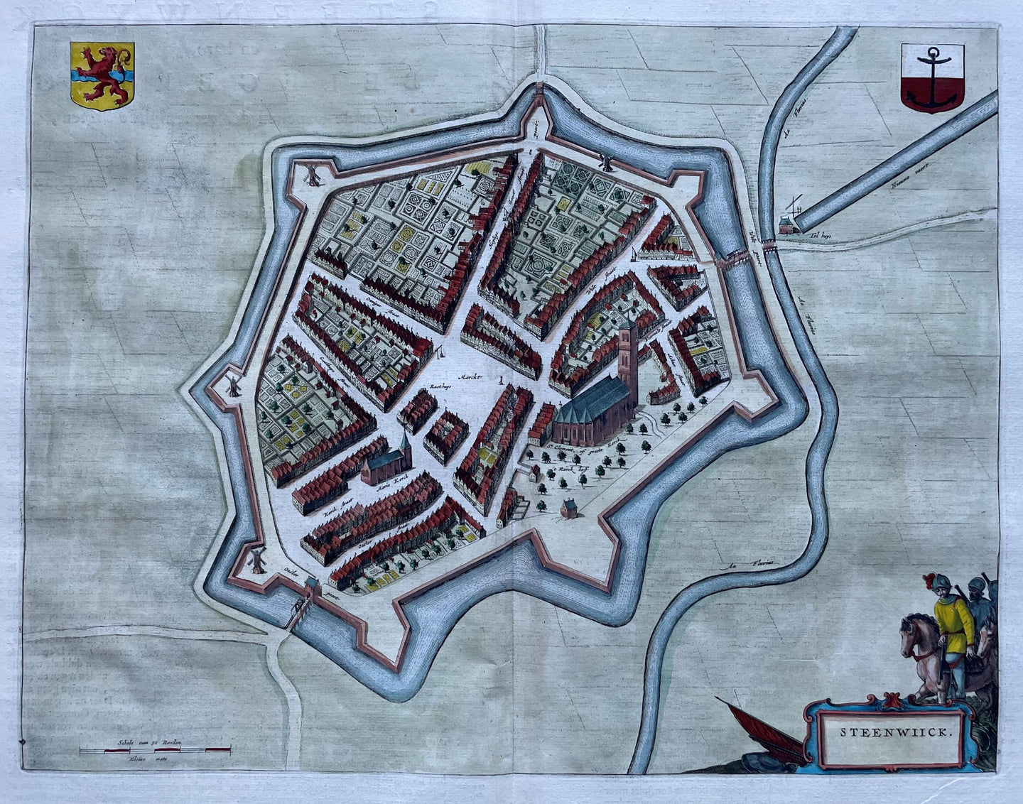 Steenwijk Stadsplattegrond in vogelvluchtperspectief - J Blaeu - 1649