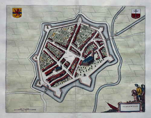 Steenwijk Stadsplattegrond in vogelvluchtperspectief - J Blaeu - 1649
