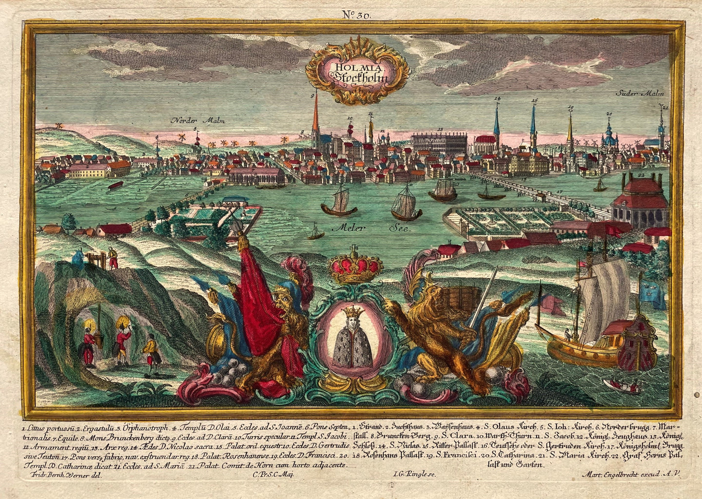 Zweden Stockholm Sweden - FB Werner / M Engelbrecht - circa 1735