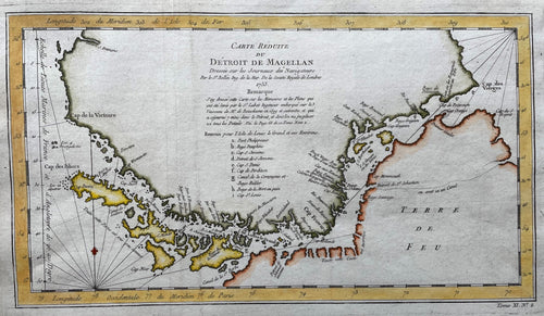 Zuid-Amerika Straat Magellaan South America Strait of Magellan - JN Bellin - 1758