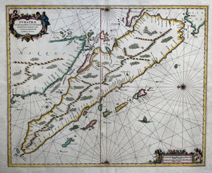 Indonesië Sumatra Singapore Malacca Strait Indonesia - J Janssonius - circa 1659