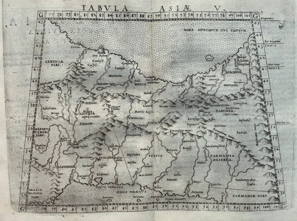 Perzië Iran Irak Persia Iran Iraq Ptolemy map - Girolamo Ruscelli / Cl ...