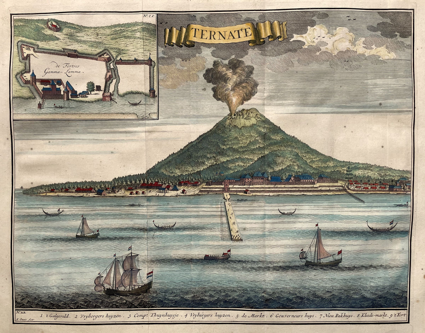 Indonesië Ternate Aanzicht Vulkaan Gamalama - F Valentijn - 1724