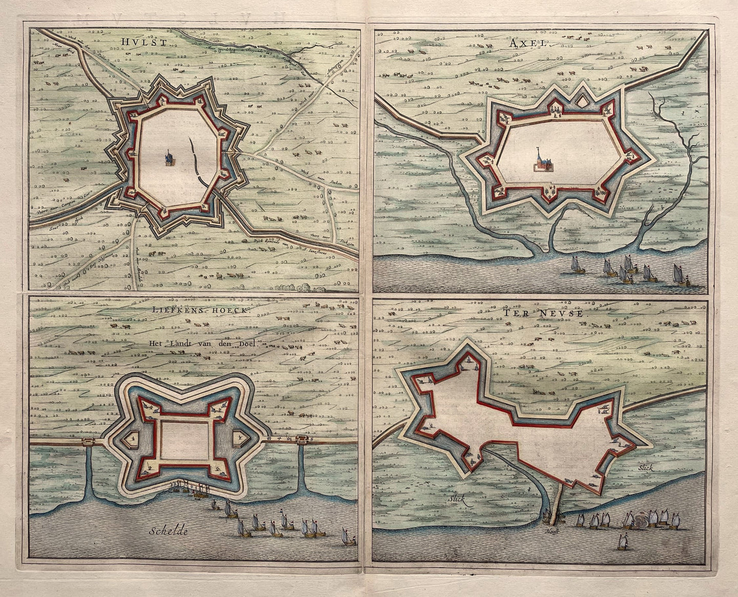 Terneuzen Axel Hulst Liefkenshoek - Joan Blaeu - 1649