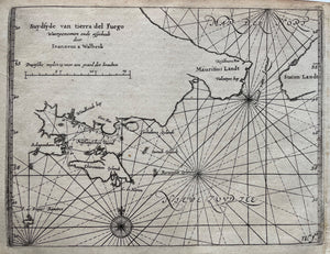 Zuid-Amerika Tierra del Fuego Le Maire Strait South America - I Commelin J Janssonius - 1646