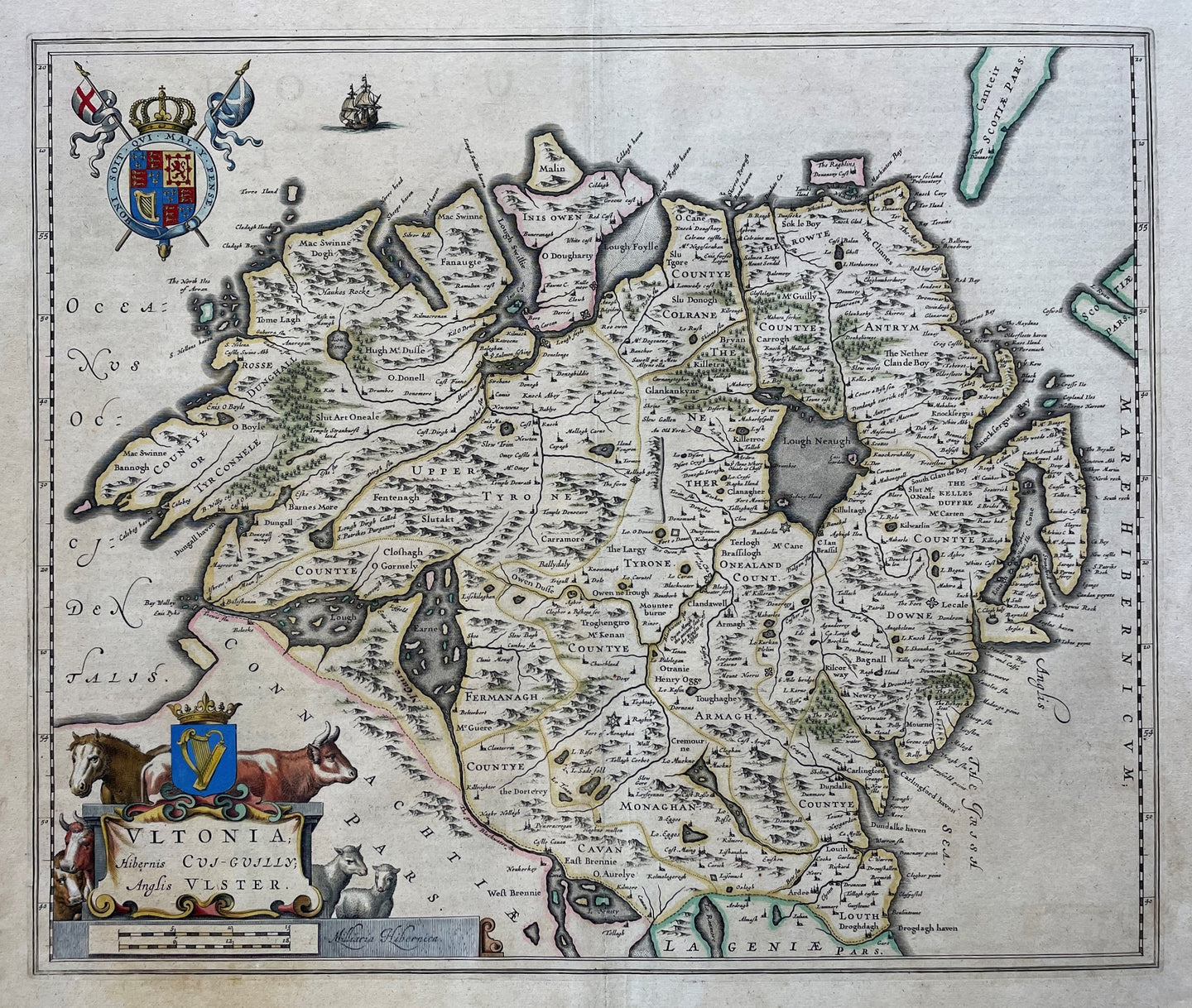 Ierland Ulster British Isles Ireland - J Blaeu - circa 1659