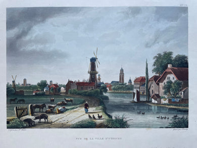 Utrecht Aanzicht met de Domtoren centraal in de voorstelling - JL Bleuler / S Himely - 1826