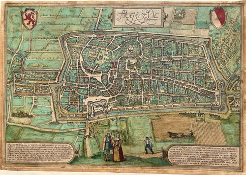Utrecht Stadsplattegrond in vogelvluchtperspectief - G Braun & F Hogenberg - 1593