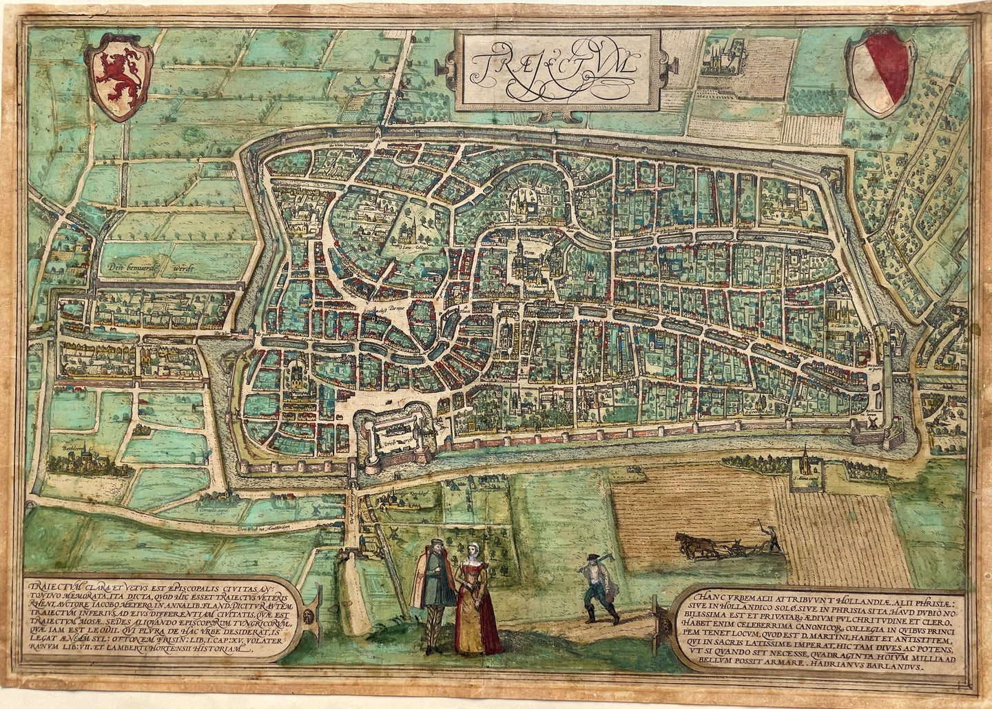 Utrecht Stadsplattegrond in vogelvluchtperspectief - G Braun & F Hogenberg - 1593