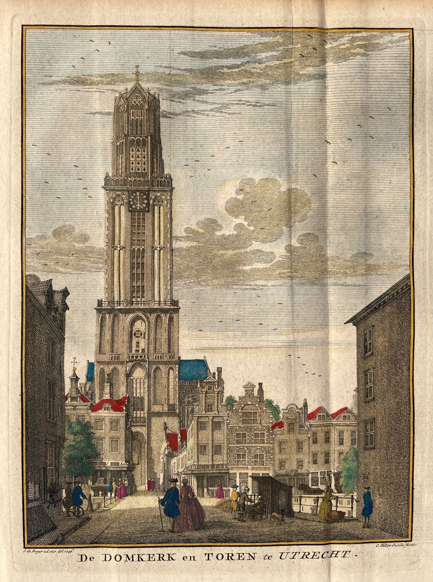 Utrecht Domkerk en toren - C Philips Jacobs - 1757