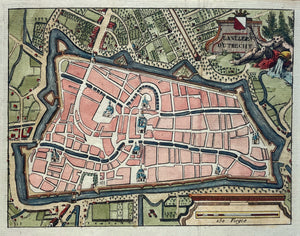 Utrecht Stadsplattegrond - J Harrewijn - ca. 1710