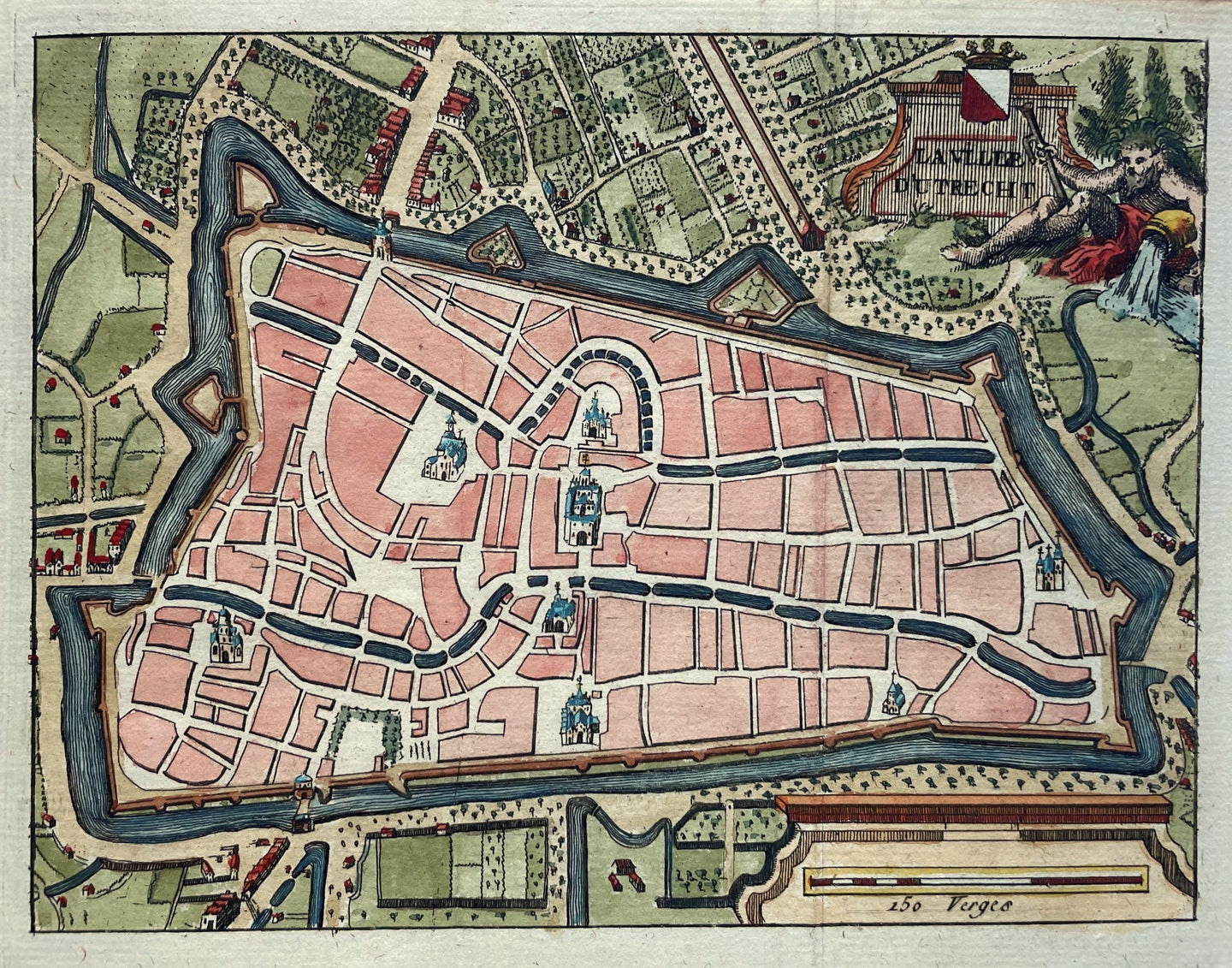 Utrecht Stadsplattegrond - J Harrewijn - ca. 1710