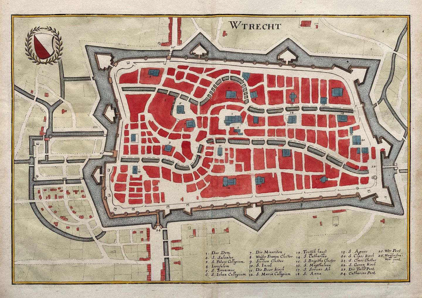 Utrecht Stadsplattegrond - Caspar Merian - 1659