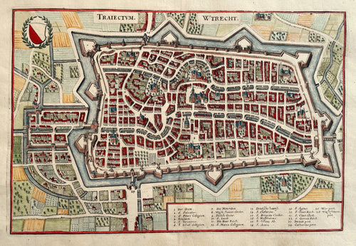 Utrecht Stadsplattegrond - M Merian - 1646