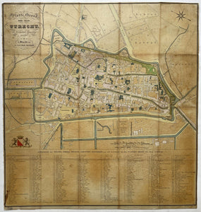 Utrecht Stadsplattegrond - N van der Monde - 1839