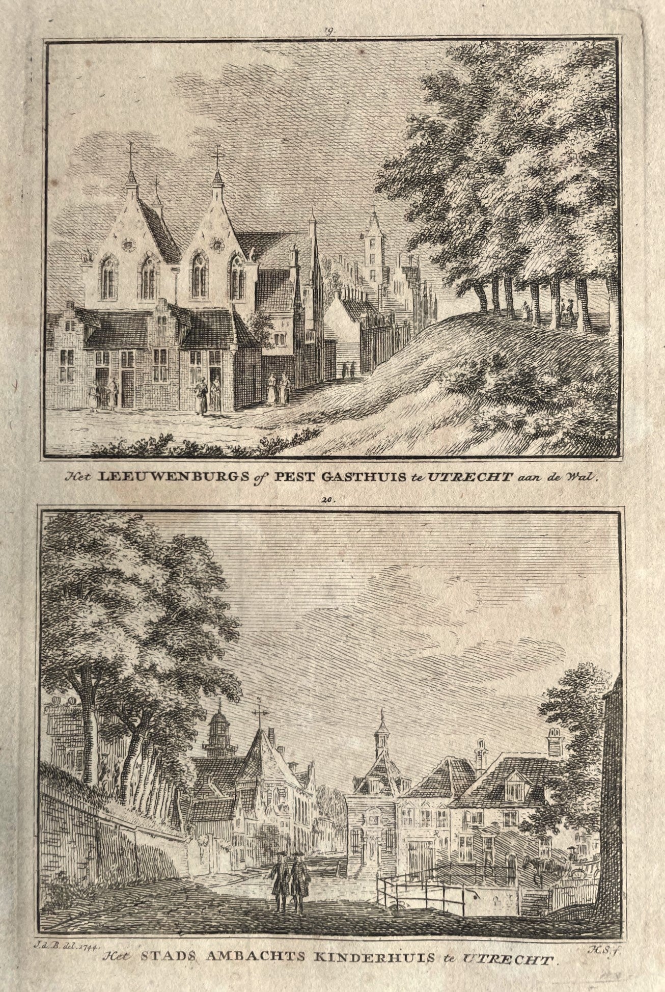 Utrecht Stads-Ambachtskinderhuis / Leeuwenbergh Gasthuis - H Spilman - ca. 1750