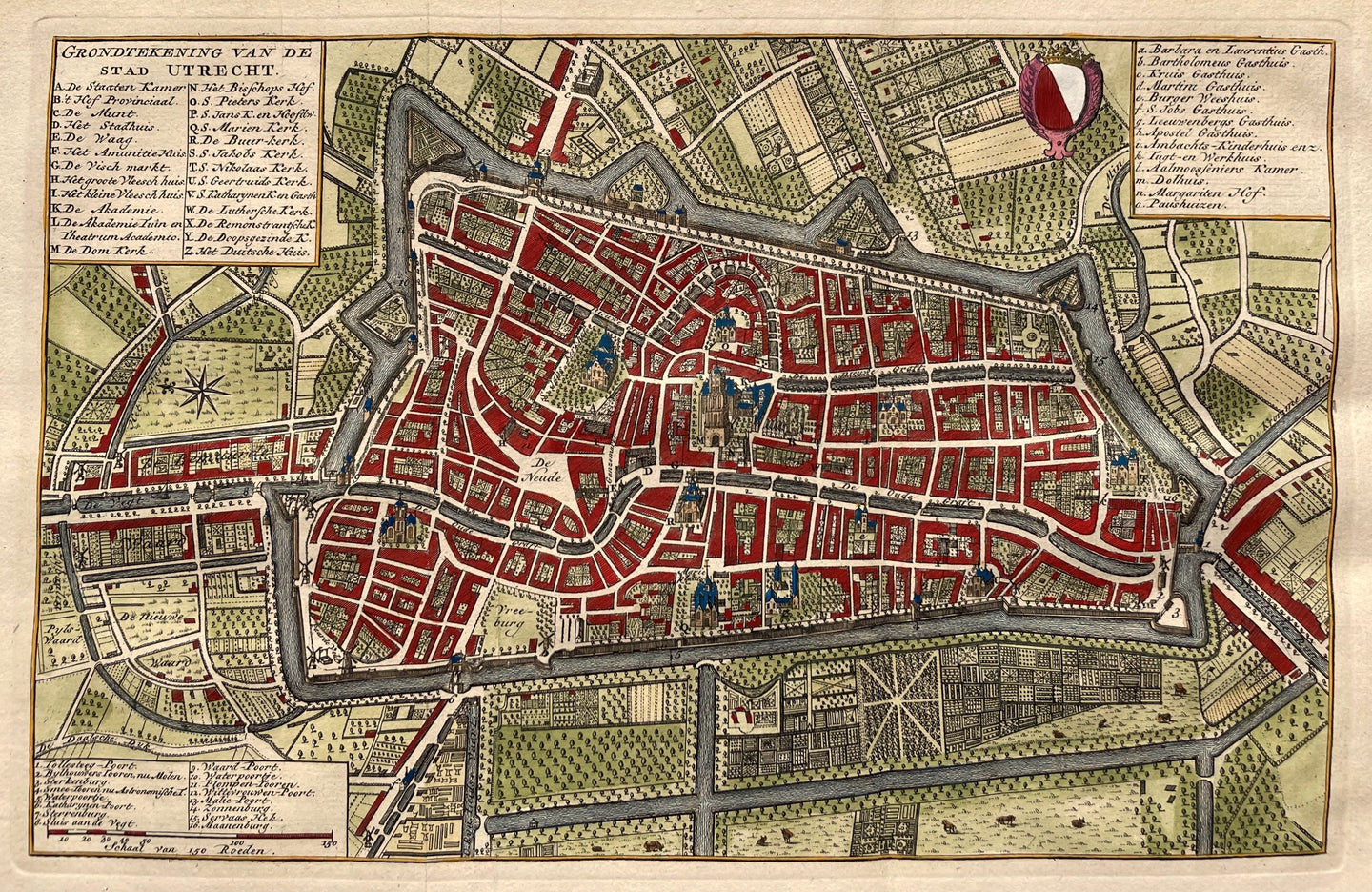 Utrecht Stadsplattegrond - I Tirion - 1757