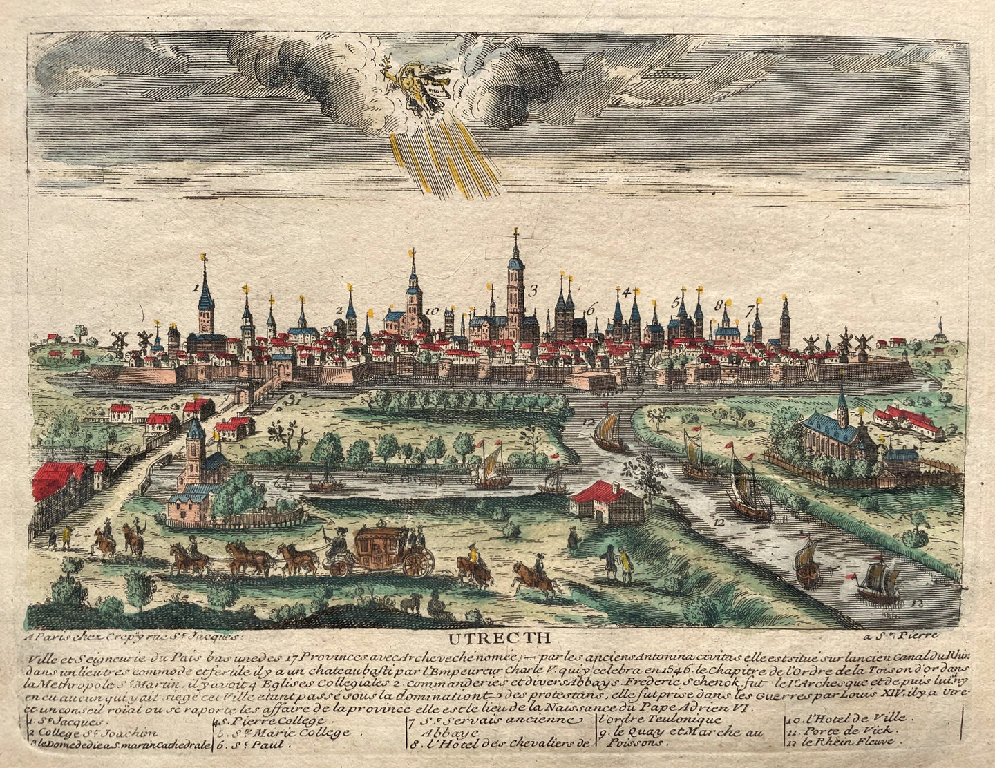 Utrecht Aanzicht van de stad - Louis Crépy - circa 1720