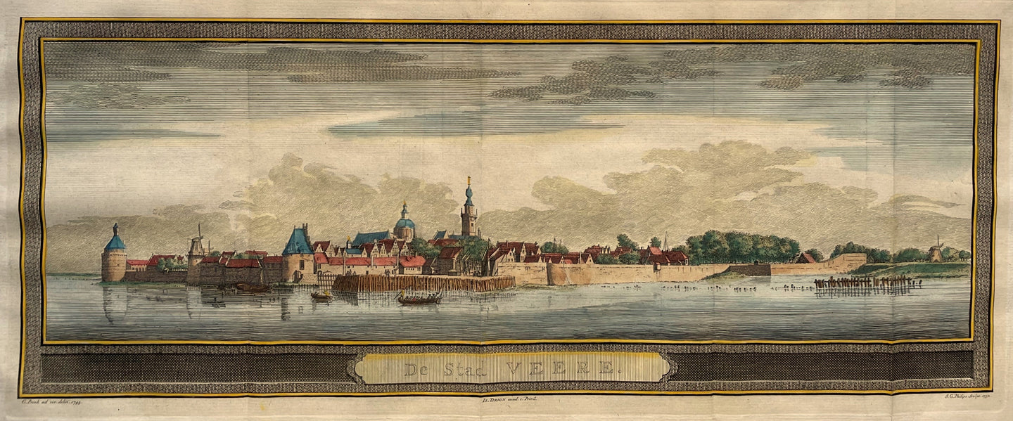 Veere Aanzicht vanuit zee - JC Philips - 1752