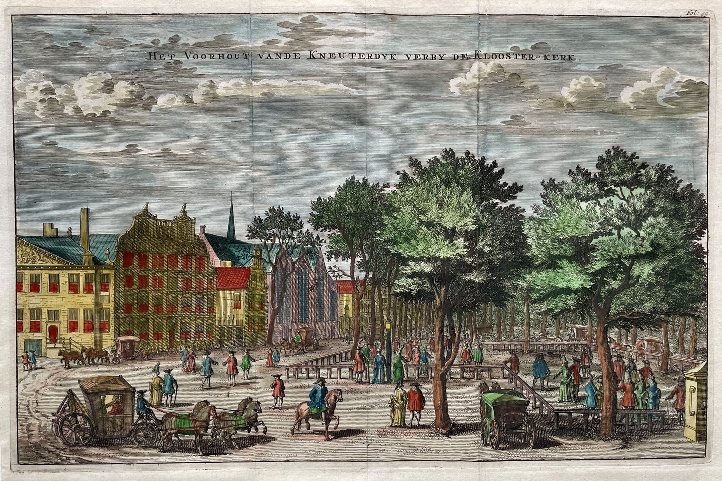 Den Haag Lange Voorhout Kneuterdijk Kloosterkerk - G de Cretser - 1711