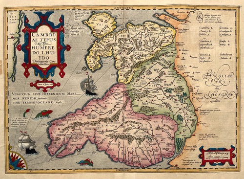 Wales British Isles - J Hondius - 1619