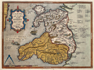 Wales British Isles - A Ortelius - 1579