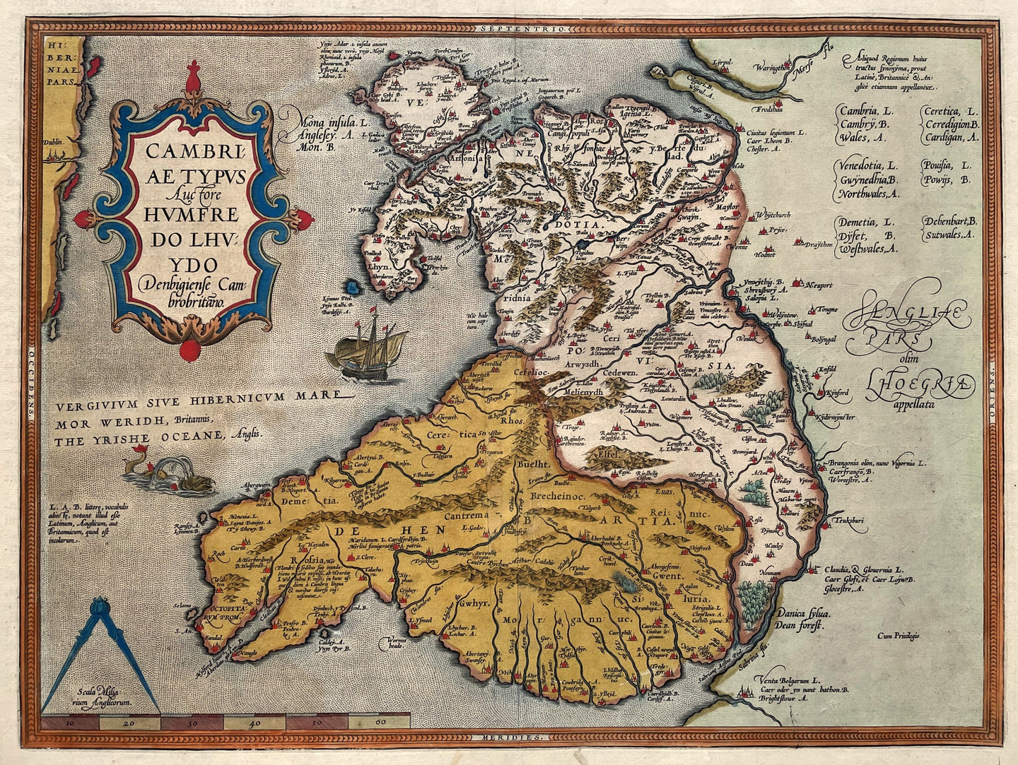 Wales British Isles - A Ortelius - 1579