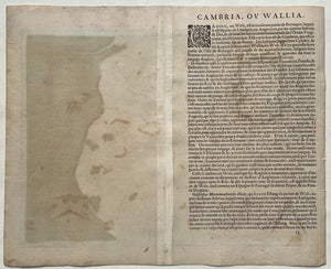 Wales British Isles - A Ortelius - 1579