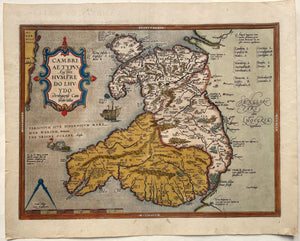 Wales British Isles - A Ortelius - 1579