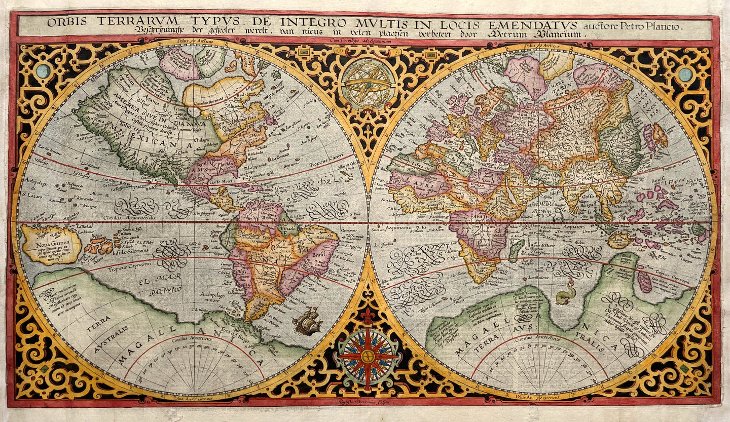 Wereld World - P Plancius / B van Deutecum - circa 1604