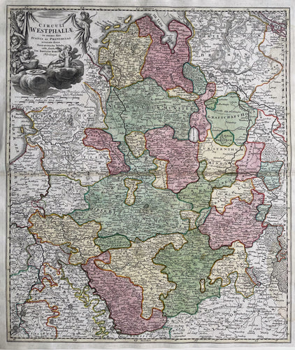 Duitsland Westfalen Münster Bremen North West Germany - JB Homann - circa 1720