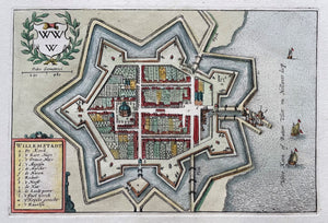Willemstad Stadsplattegrond in vogelvluchtperspectief - J Blaeu - 1649