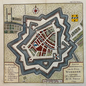 Woerden Stadsplattegrond - I Tirion - 1749
