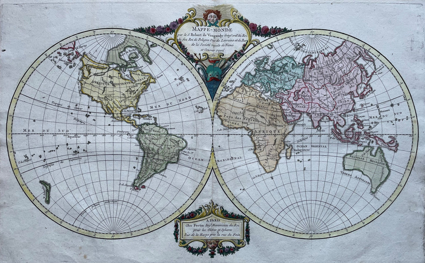 Wereld - R de Vaugondy - 1780