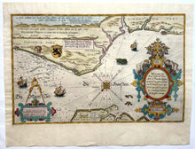 Load image in Gallery view, België Frankrijk zeekaart Frans-Vlaanderen Normandy France Belgium The Channel - Lucas Jansz. Waghenaer - 1586