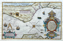 Load image in Gallery view, België Frankrijk zeekaart Frans-Vlaanderen Normandy France Belgium The Channel - Lucas Jansz. Waghenaer - 1586