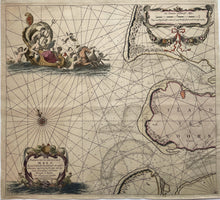 Load image in Gallery view, Zuid-Holland Maasmonding Rotterdam Rozenburg Zeekaart - J van Keulen - 1681