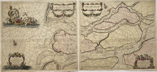 Load image in Gallery view, Zuid-Holland Maasmonding Rotterdam Rozenburg Zeekaart - J van Keulen - 1681