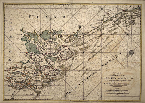 Zeeland Zuid-Hollandse eilanden Vlaamse kust zeekaart - P Mortier - 1693