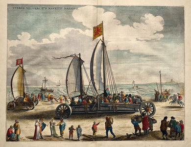 Scheveningen Zeilwagens - J Blaeu - 1649