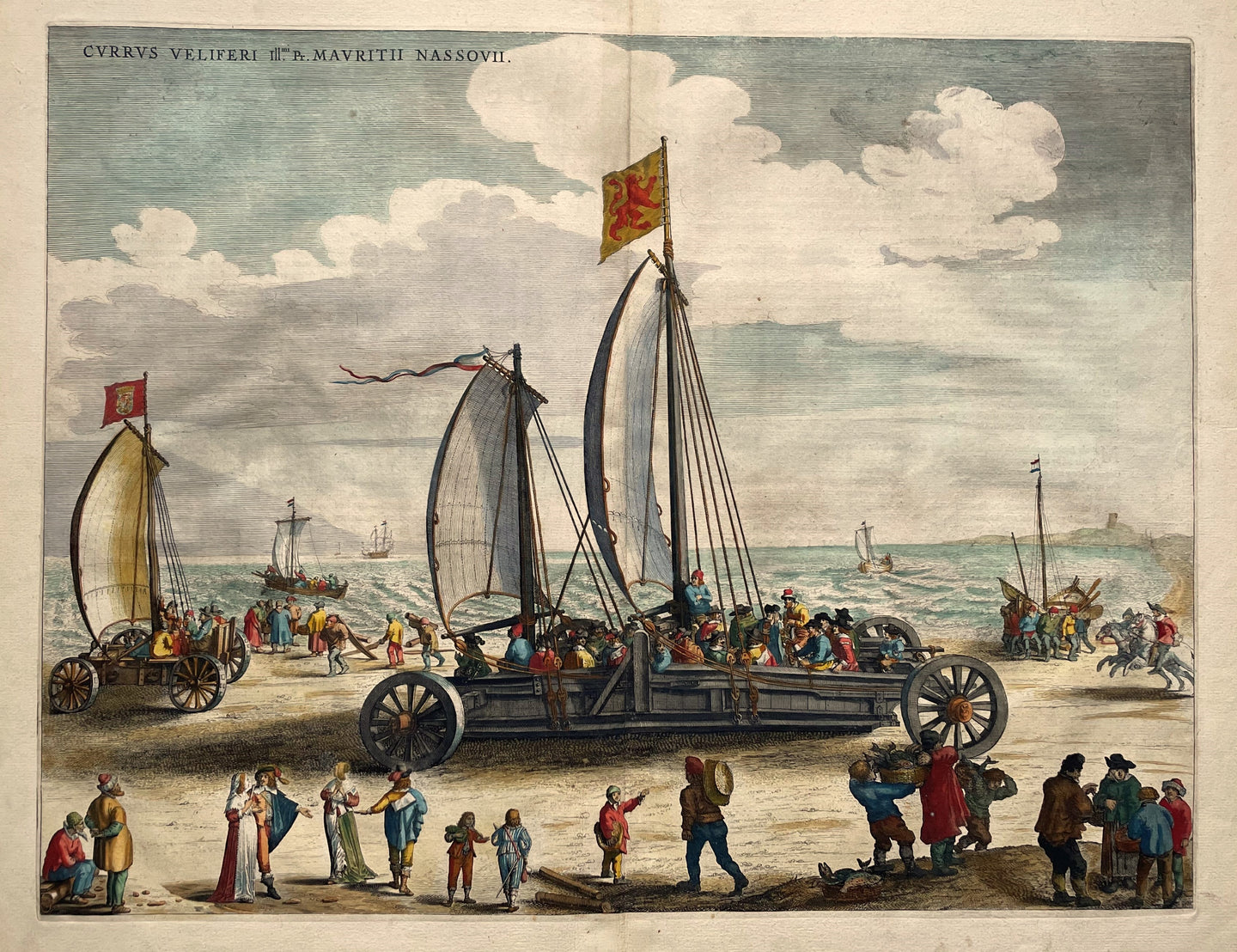 Scheveningen Zeilwagens - J Blaeu - 1649
