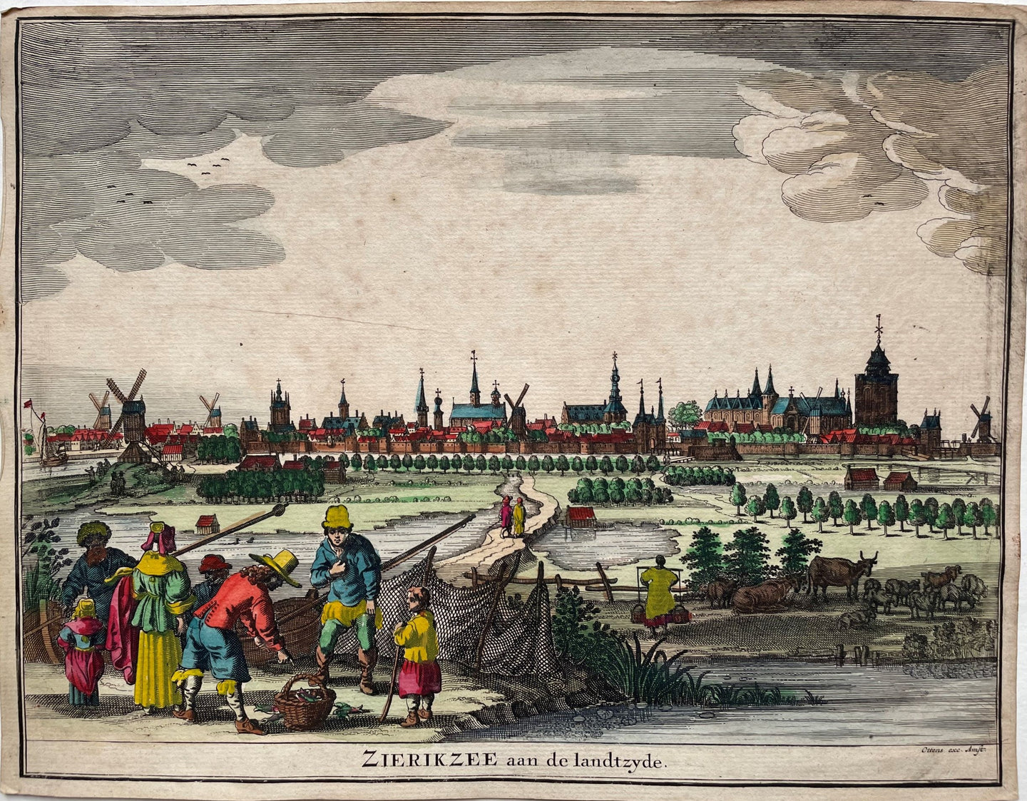 Zierikzee Panoramisch aanzicht - Ottens - circa 1725