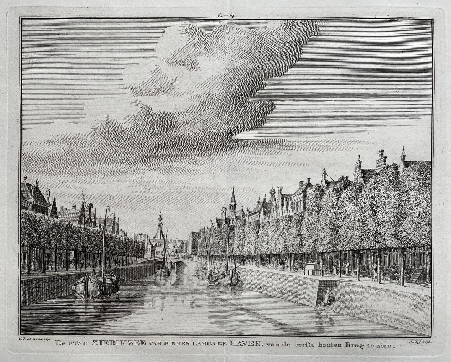 Zierikzee Gezicht binnen de stad - H Spilman - 1754