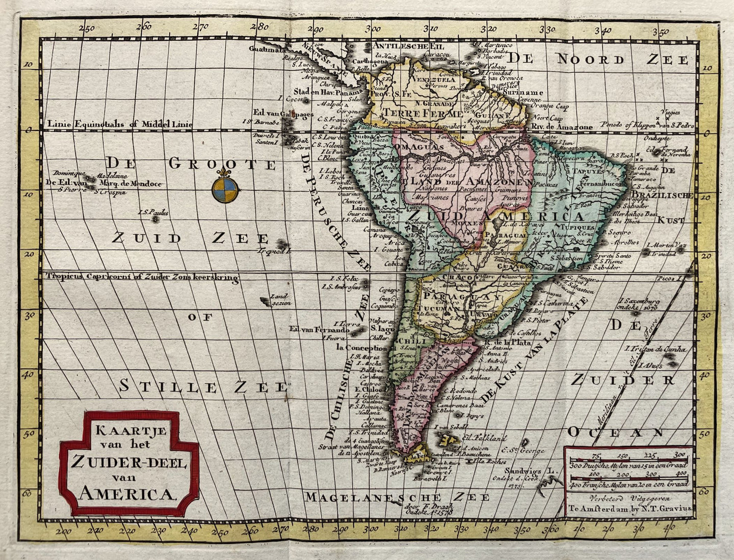 Zuid-Amerika South America - NT Gravius - 1788