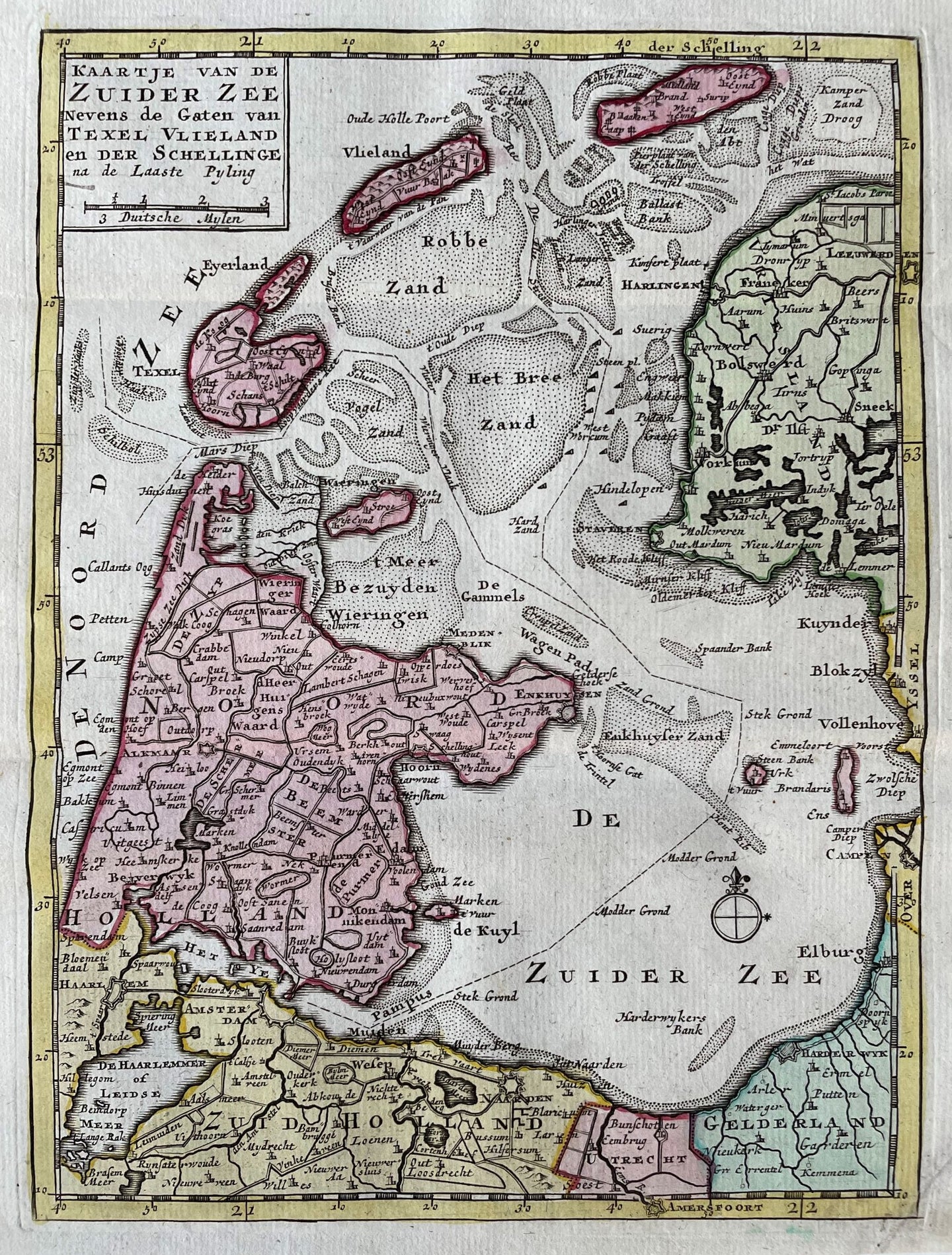 Zuiderzee Met alle Zuiderzeekusten Noord-Holland Wadden - JB Elwe & DM Langeveld - 1786