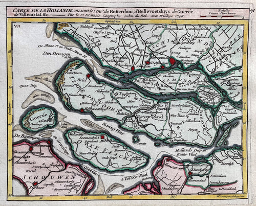 Zuid-Hollandse eilanden - GR de Vaugondy - 1749
